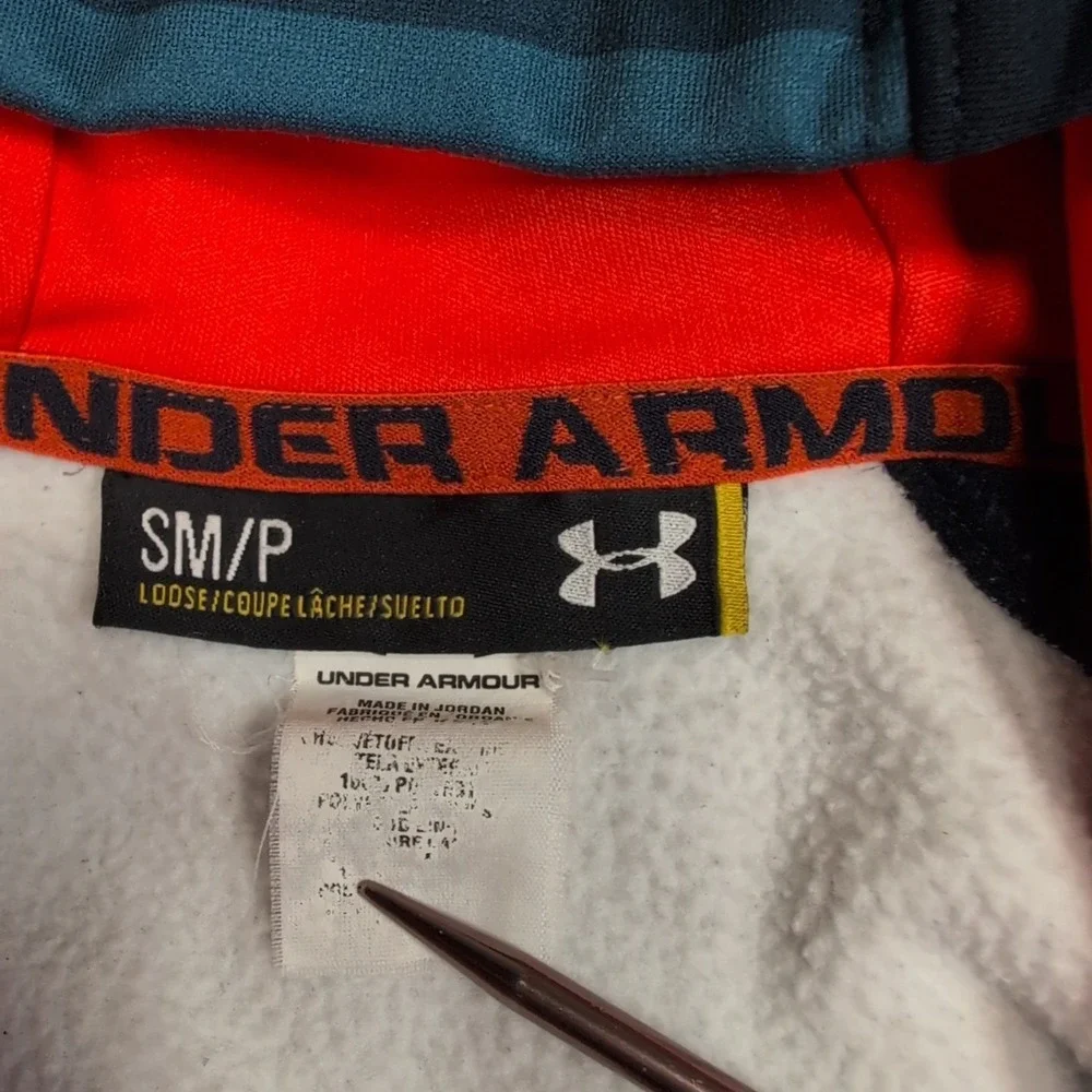 Under Armour Sweatshirt Mens S Blue Hoodie Pocket‎ Loose Athletic Active Zip Up